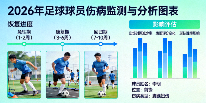 2026年足球球员伤病监测与分析图表 - 显示恢复进度与影响评估